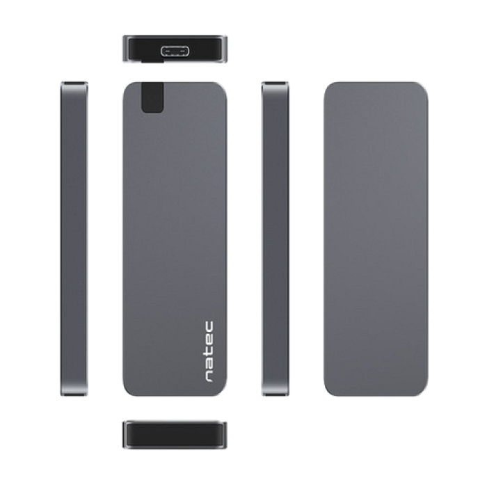 Natec EXTERNAL SSD ENCLOSURE RHINO M.2 NVME USB-C 3.1 GEN 2 ALUMINIUM (тъмнейл - 3)