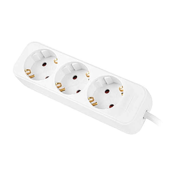 Lanberg power strip 1.5m, 3 sockets, french quality-grade copper cable, white (тъмнейл - 1)