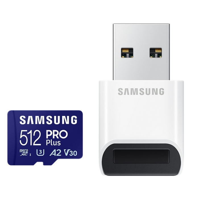 Samsung 512GB micro SD Card PRO Plus with USB Reader, UHS-I, Read 180MB/s - Write 130MB/s на супер цена