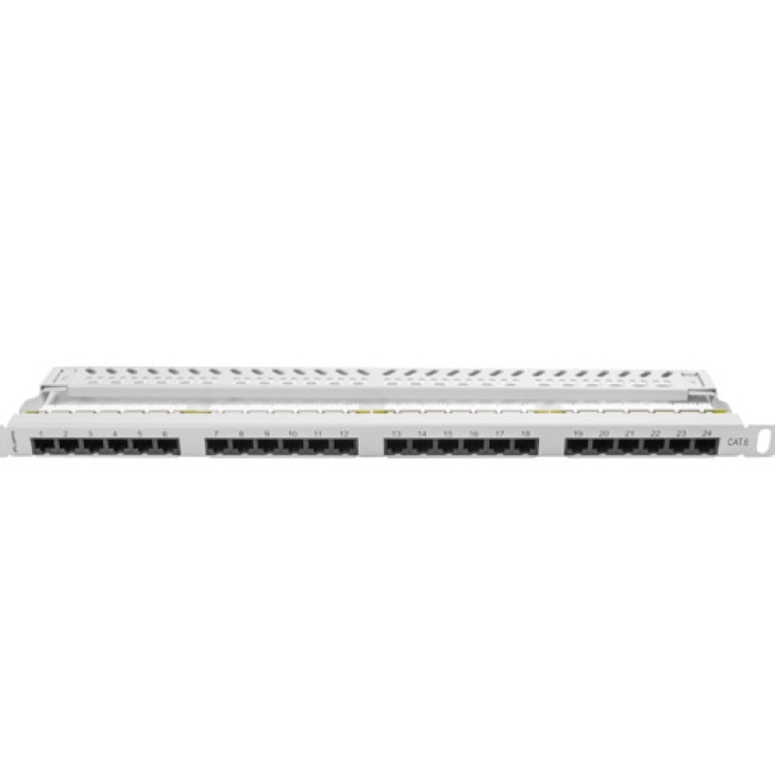 Lanberg patch panel 24 port 0.5U CAT.6, grey (тъмнейл - 3)