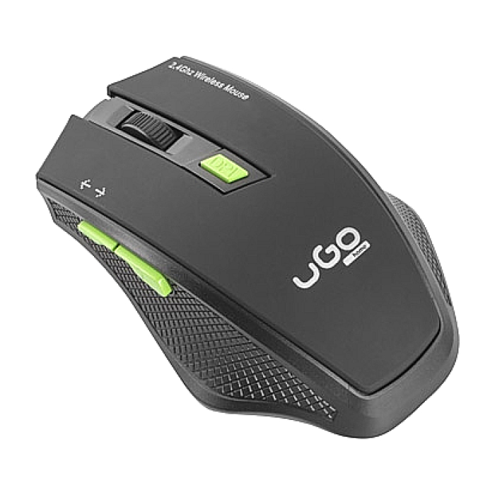 uGo Mouse MY-04 wireless optical 1800DPI, Black (тъмнейл - 1)