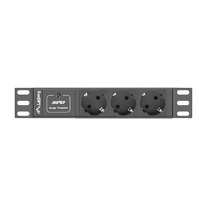 Lanberg power distribution unit (PDU) 10"1U 16A 3X SCHUKO 2M, black на супер цена