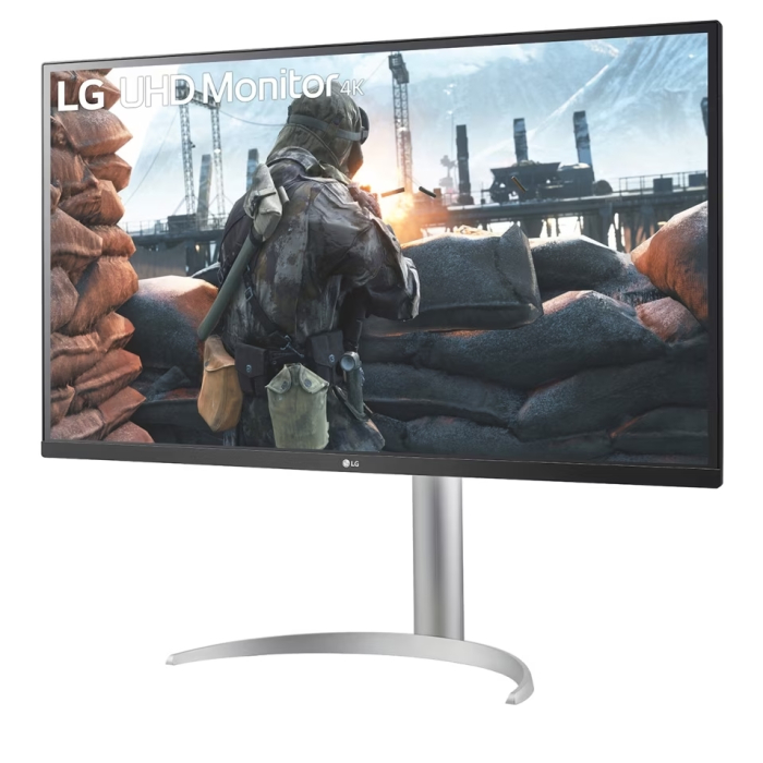 LG 32UP55NP-W, 31.5" Wide LED AG, VA, DCI-P3 90%, 4ms, 350 cd/m2, 3000:1, 4K (3840x2160), HDR 10, USB Type-C, HDMI, DisplayPort, AMD FreeSync, Height, Tilt, Speaker, Black (тъмнейл - 1)