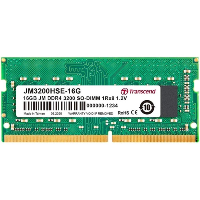 Transcend 16GB JM DDR4 3200Mhz SO-DIMM 1Rx8 2Gx8 CL22 1.2V на супер цена