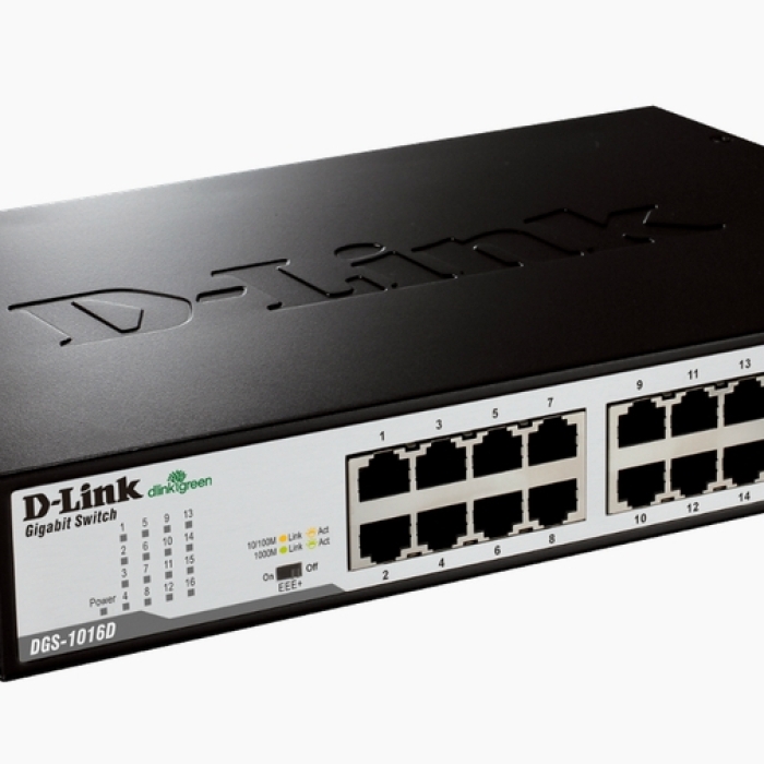 D-Link 16-Port 10/100/1000Mbps Copper Gigabit Ethernet Switch, rack mountable (тъмнейл - 1)