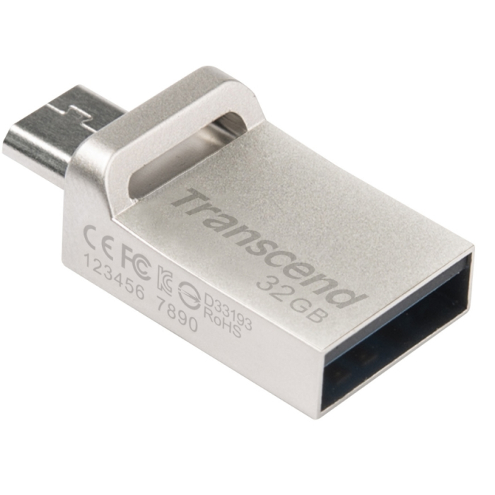 Transcend 32GB, JF880, OTG, USB3.0, Silver (тъмнейл - 4)