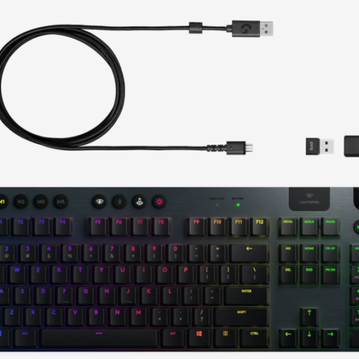 Logitech G915 Wireless Keyboard, GL Clicky Low Profile, Lightspeed Wireless, Lightsync RGB, 5 Marco G-Keys, 3 On-Board Profiles, Game Mode, Media Controls, Carbon на супер цена