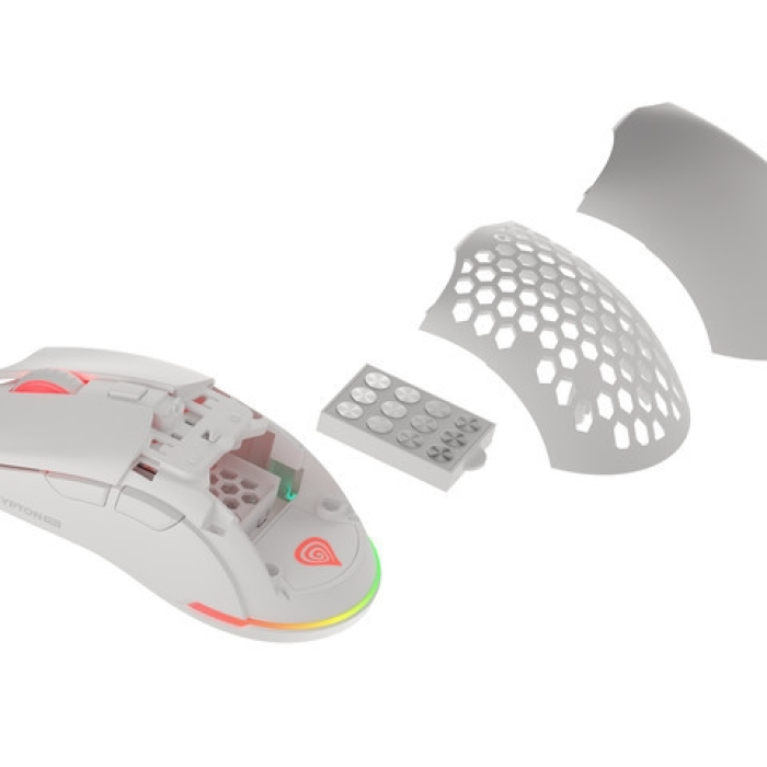 Genesis Gaming Mouse Krypton 8000DPI RGB Ultralight White PAW3333 (тъмнейл - 1)