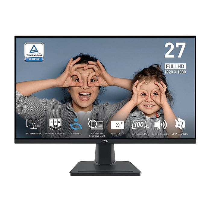 MSI PRO MP275, 27", IPS, 100Hz, 1920x1080 FHD, 1ms MPRT, 4ms GTG, 300 cd/m2, 93% (CIE 1976), Anti-glare, EyesErgo, MSI EYE CARE, HDMI, D-Sub, Speakers 2x 2W, Tilt, 1x Line-in, 1x Headphone-out, VESA, 9S6-3PC3CM-002+TRUST GXT 404R Rana Gaming Headset на супер цена