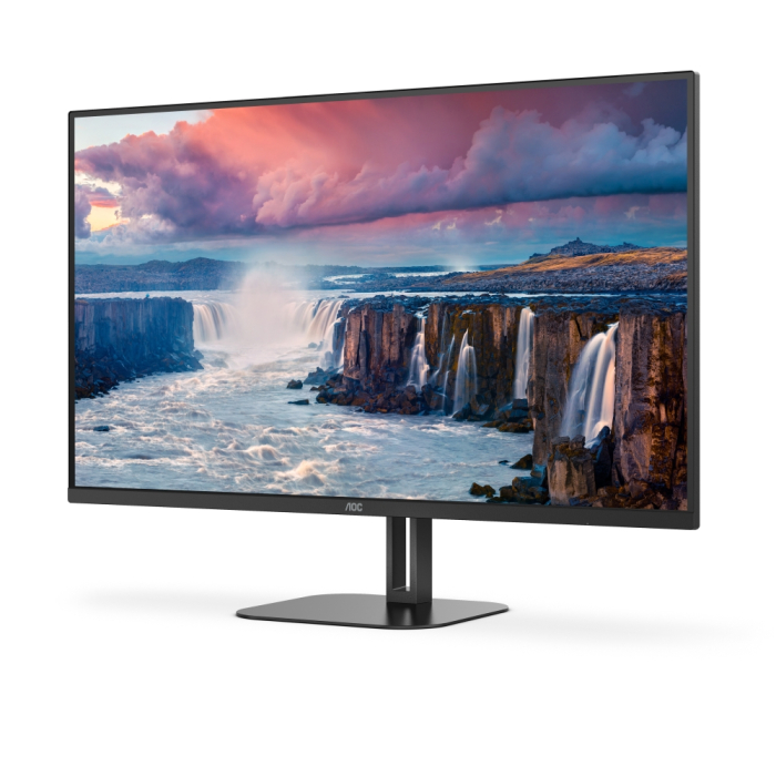 AOC Q32V5CE/BK, 31.5" VA WLED, 2560x1440@75Hz, 4ms GtG, 1ms MPRT, 300cd m/2, 3000:1, 20M:1 DCR, Adaptive Sync, FlickerFree, Low Blue Light, 5Wx2, Tilt, HDMI, DP, USB hub (тъмнейл - 1)