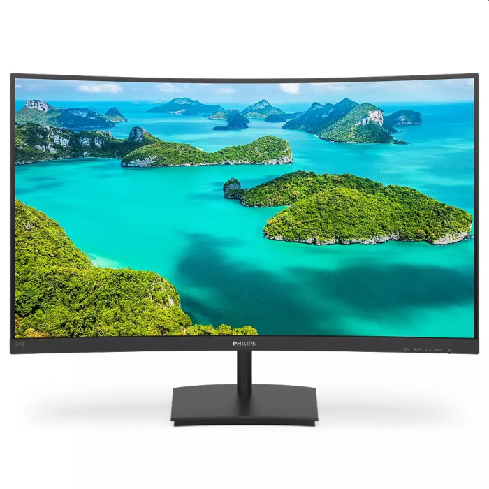 Philips 241E1SCA, 23.6" Curved 1500R VA WLED, 1920x1080@75Hz, 4ms GTG, 250cd/m2, 3000:1, Mega Infinity DCR, FreeSync/Adaptive Sync, FlickerFree, Low Blue Mode, 3Wx2, Tilt, D-SUB, HDMI на супер цена