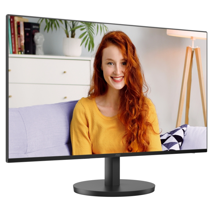 AOC 27B3HA2, 27" IPS WLED, 1920x1080@100Hz, 4ms GtG, 1ms MPRT, 250cd m/2, 1300:1, 20M:1 DCR, Adaptive Sync, FlickerFree, Low Blue Mode, 2Wx2, Tilt, D-SUB, HDMI (тъмнейл - 2)