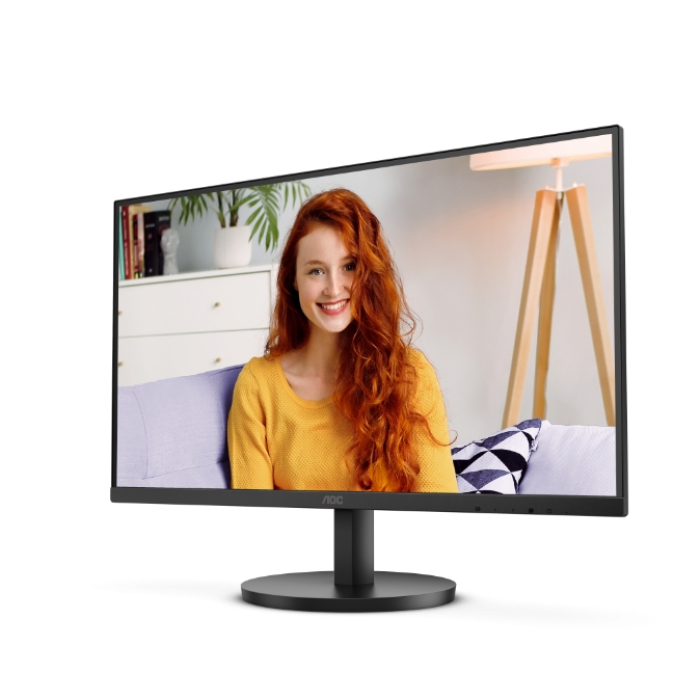 AOC 27B3HMA2, 27" VA WLED, 1920x1080@100Hz, 4ms GtG, 1ms MPRT, 250cd m/2, 3000:1, 20M:1 DCR, Adaptive Sync, FlickerFree, Low Blue Mode, 2Wx2, Tilt, D-SUB, HDMI (тъмнейл - 1)