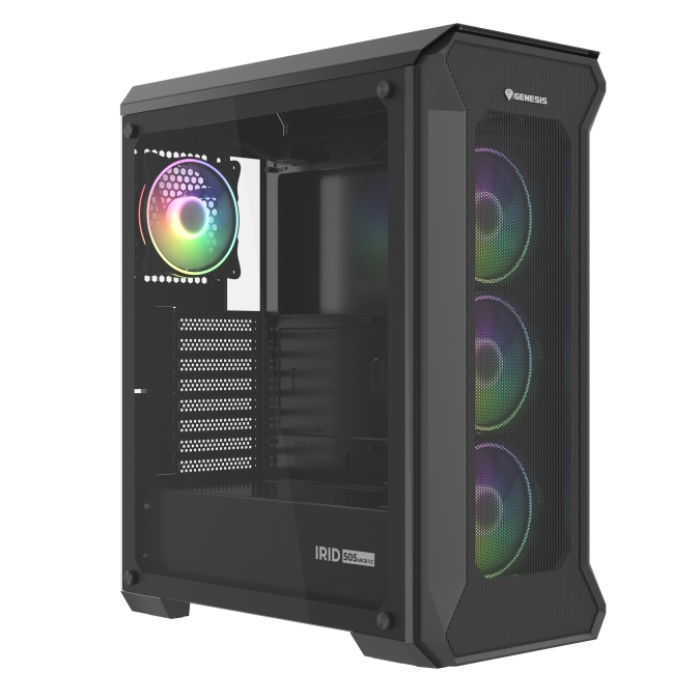 Genesis Gaming PC Case IRID 505 ARGB V2 Midi Tower Window Black (тъмнейл - 4)