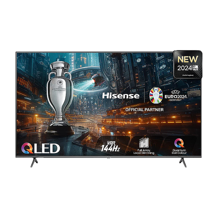 Hisense 65" E7NQ Pro, 4K Ultra HD 3840x2160, QLED, Quantum Dot, 144Hz, HDR 10+ adaptive, HLG, Dolby Vision, DTS Virtual X, Smart TV, WiFi 5GHz, WiFi Direct, BT, Anyview Cast, 3xHDMI, 2xUSB, LAN, CI+, DVB-T2/C/S2, Black