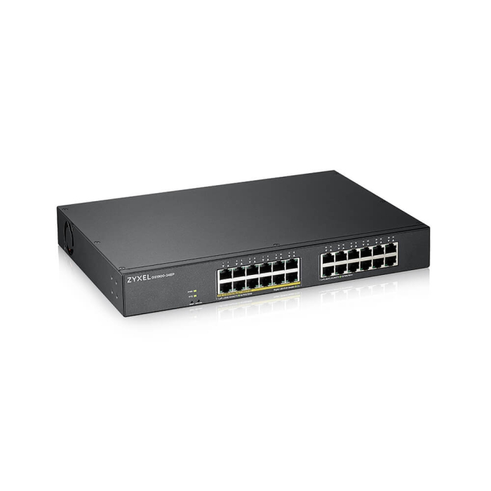 ZyXEL GS1900-24, 24-port GbE L2, 12 Port PoE Smart Switch, rackmount, 130 Watt (тъмнейл - 1)