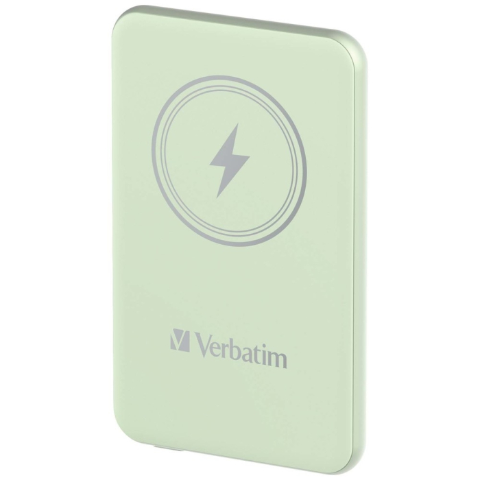 Verbatim MCP-5GN Power Pack 5000 mAh with UBS-C® PD 20W / Magnetic Wireless Charging 15W Green (тъмнейл - 1)