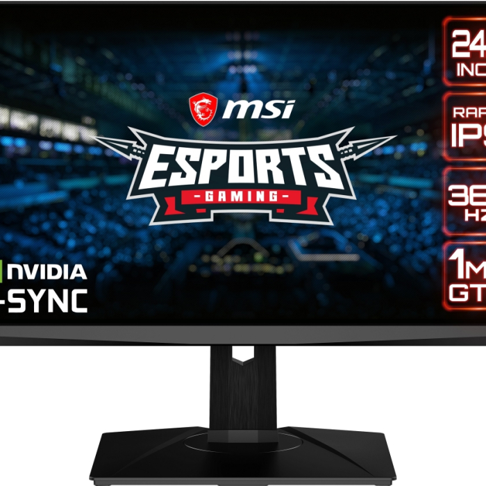 MSI Oculux NXG253R, 360Hz, Rapid IPS, 1ms, 24.5", FHD, NVIDIA G-SYNC, NVIDIA Reflex Latency Analyzer, Anti-Flicker and LBL, Mystic Light, 1x DP(1.4), 2x HDMI(2.0b), 1x Earphone out, 400 nits, 8bit, VESA100, USB3.2 hub, Heigh Adj. 130mm, 9S6-3BB07T-00 на супер цена