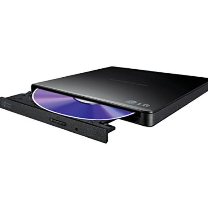 Hitachi-LG GP57EB40 Ultra Slim External DVD-RW, Super Multi, Double Layer, TV connectivity, Black