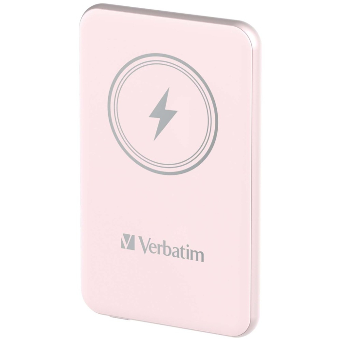 Verbatim MCP-5PK Power Pack 5000 mAh with UBS-C® PD 20W / Magnetic Wireless Charging 15W Pink (тъмнейл - 1)