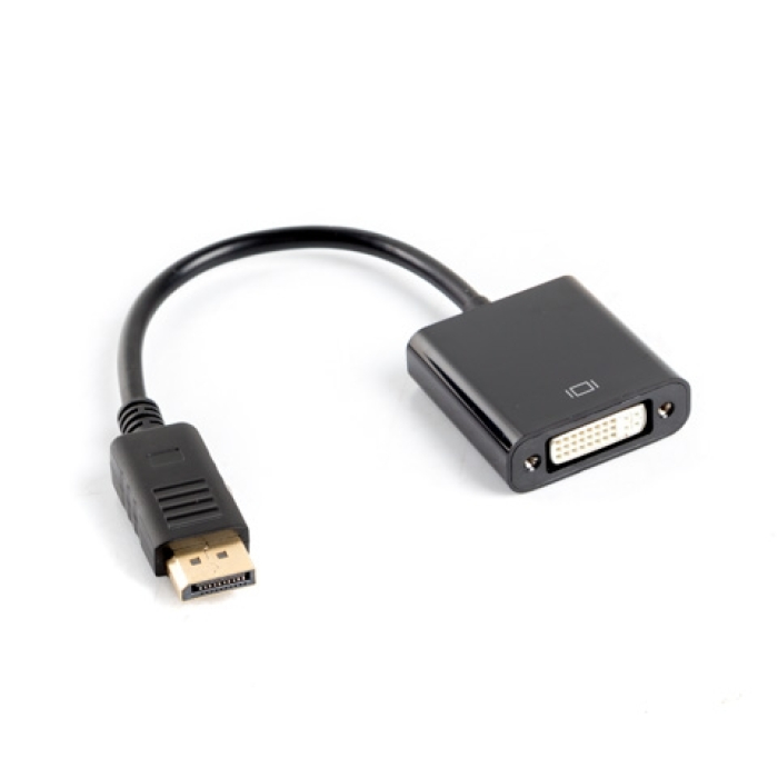 Lanberg adapter display port (m) -> DVI-I (f) (24+5) dual link, 10cm cable на супер цена