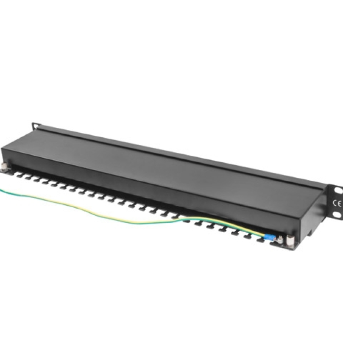 Lanberg patch panel 24 port 1U CAT.5E shielded, black (тъмнейл - 2)