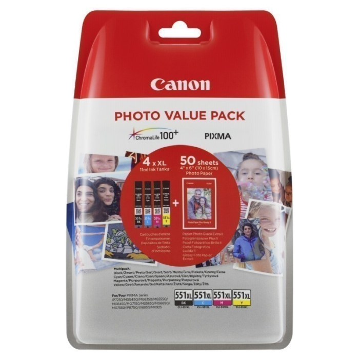 Canon CLI-551XL C/M/Y/BK Photo Value Pack на супер цена