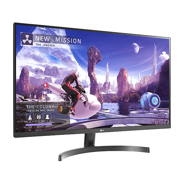 LG 32QN600P-B, 32" IPS AG, sRGB 99%, 5ms, 350 cd/m2, 1000:1, QHD (2560x1440, 75Hz, HDR 10, HDMI, DisplayPort, AMD FreeSync, Dynamic Action Sync, Color Calibrated, Tilt, Clockwise (тъмнейл - 1)