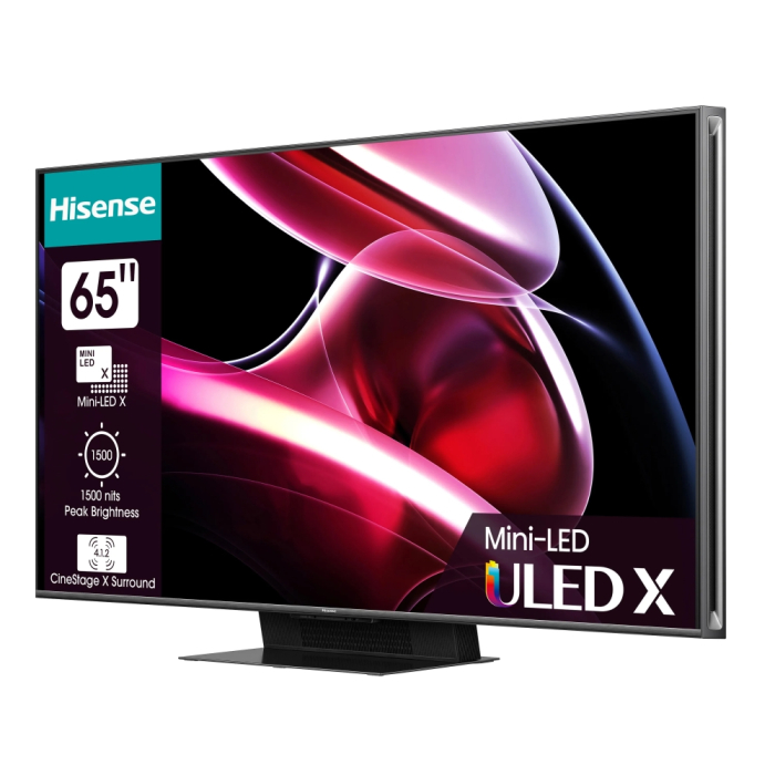 Hisense 65" UXKQ, 4K Ultra HD 3840x2160, ULED X, FALD, Quantum Dot, 144Hz, IPS, HDR 10+, HLG, Dolby Vision IQ, Dolby Atmos, Smart TV, WiFi 6E, WiFi Direct, BT, Anyview Cast, 4xHDMI, 2xUSB, LAN, CI+, DVB-T2/C/S2, Black (тъмнейл - 2)