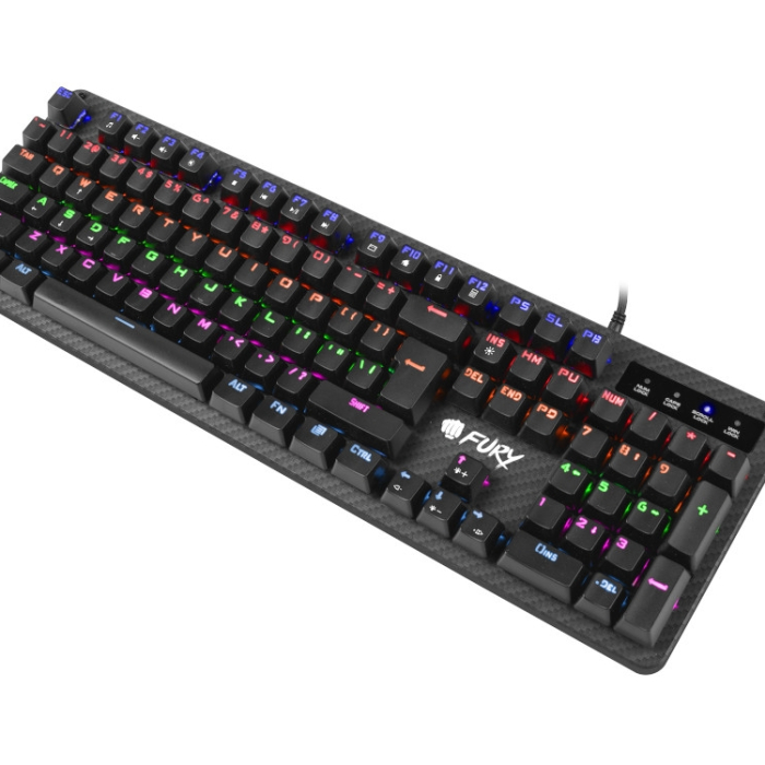 Fury Mechanical gaming keyboard, Tornado, rainbow backlight, jixian blue switch, US layout (тъмнейл - 1)