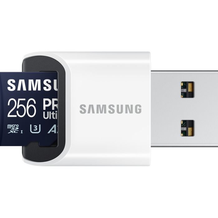 Samsung 256GB micro SD Card PRO Ultimate with USB Reader , UHS-I, Read 200MB/s - Write 130MB/s, U3, V30, A2 (тъмнейл - 3)