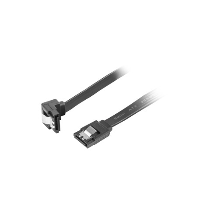 Кабел - Lanberg SATA DATA III (6GB/S) F/F cable 70cm metal clips angled, black на супер цена