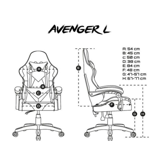 Fury Gaming Chair Avenger L Black-White (тъмнейл - 4)