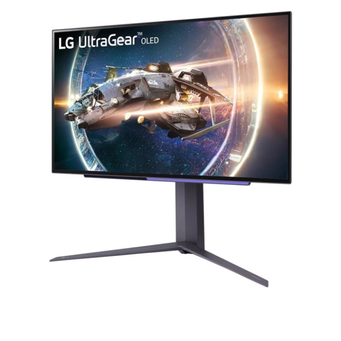 LG 27GR95QE-B 26.5", UltraGear OLED 0.03ms (GtG), AG, QHD (2560x1440), 240Hz, HDR10, 1500000:1, 1000cd/m2, DCI-P3 98.5%, USB3.0 (1up/2down), VRR, AMD Free-sync, NVIDIA G-Sync, HDMI, DP, Height Adjustable, Pivot, Tilt, Swive, Headphone Out, Black (тъмнейл - 1)