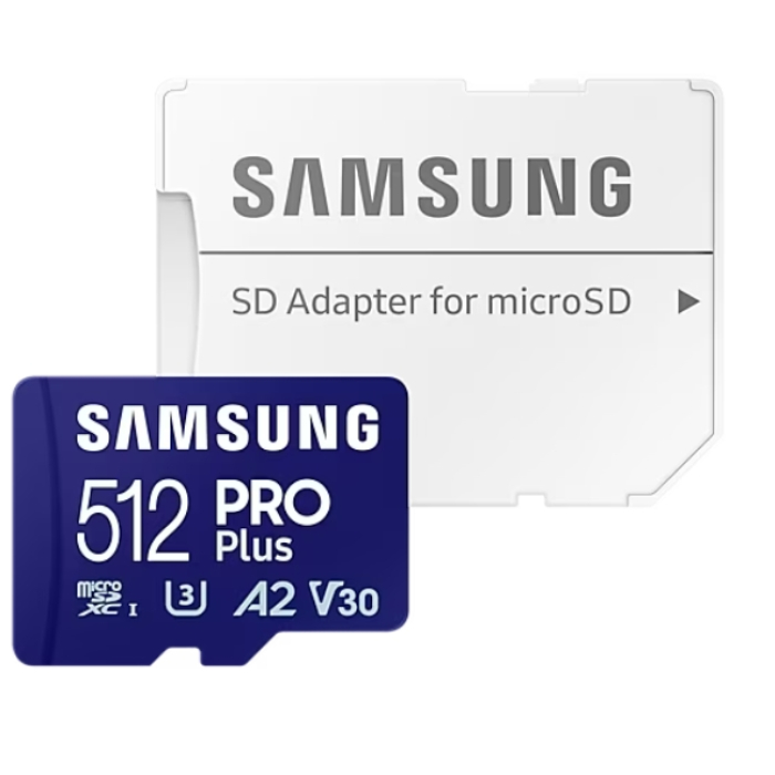 Samsung 512GB micro SD Card PRO Plus with Adapter, UHS-I, Read 180MB/s - Write 130MB/s (тъмнейл - 3)