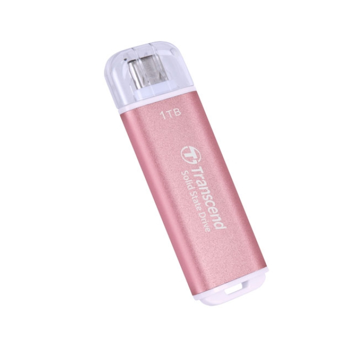 Transcend 1TB, USB External SSD, ESD300P, USB 10Gbps, Type C, Pink (тъмнейл - 1)