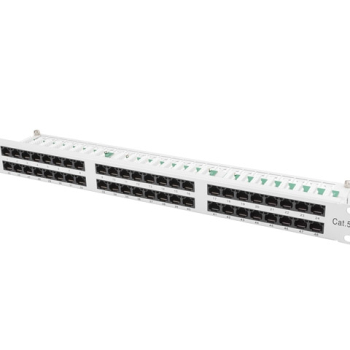 Lanberg patch panel 48 port 1U CAT.5E, grey