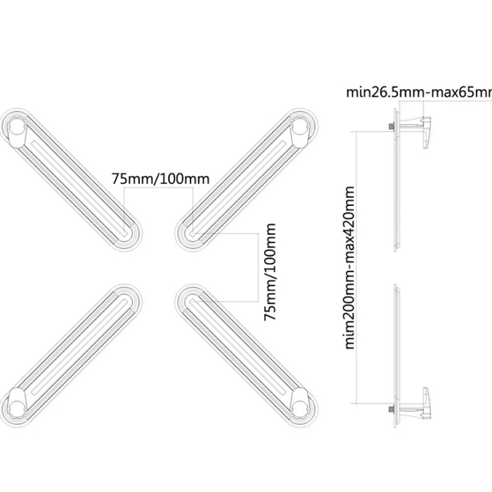 Neomounts by Newstar VESA Conversion Plate - Apple MAC to VESA 75x75 (тъмнейл - 2)