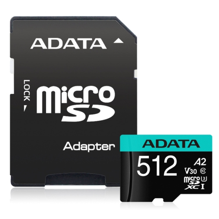 ADATA 512GB MicroSDXC UHS-I U3 V30S (with adapter)