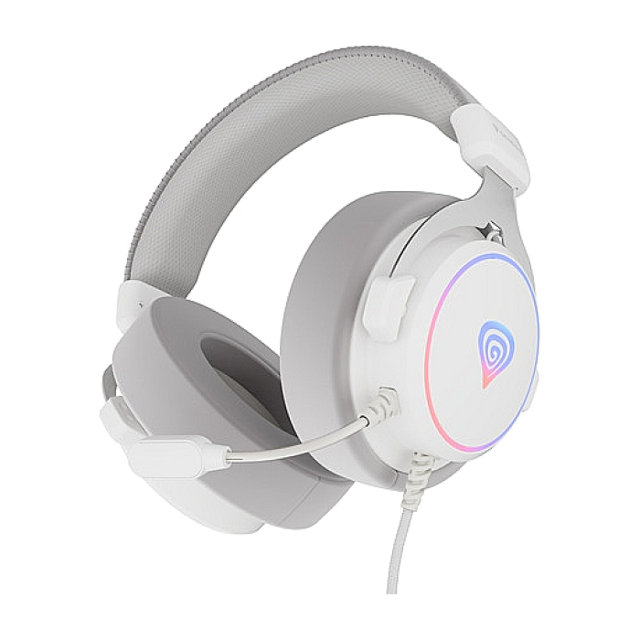 Genesis Headset Neon 764 with microphone, RGB illumination, USB, White (тъмнейл - 1)