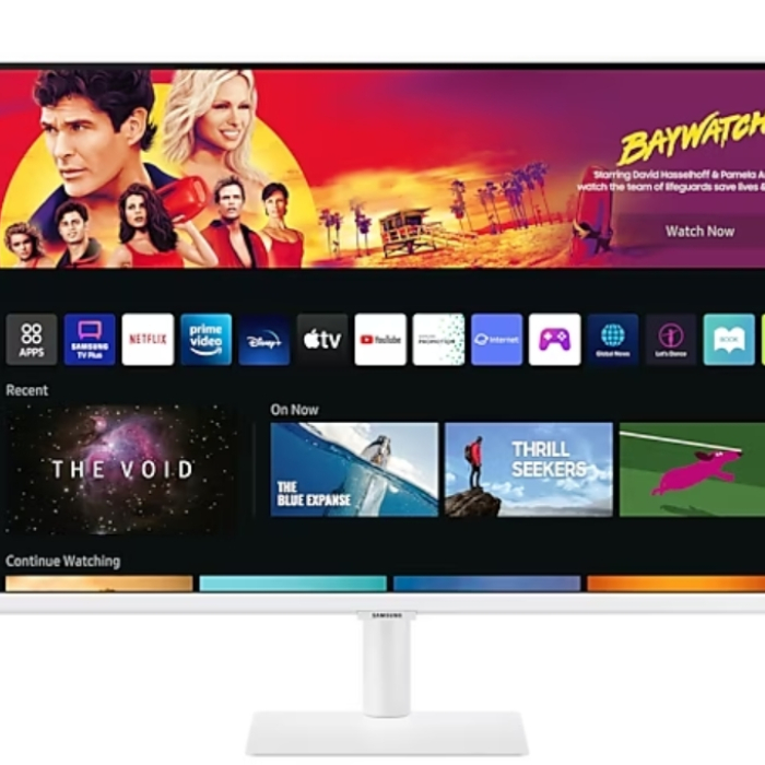 Samsung 32BM701, 32" VA LED, SMART, 60 Hz, 4 ms GTG, 3840x2160, 300 cd/m2, 3000:1, HDR 10, Eye Saver, Flicker Free, Auto Source Switch+, USB-C, 3xUSB 2.0, 2xHDMI 2.0, Wi-Fi 5, Bluetooth 4.2, Speakers, 178°/178°, White на супер цена