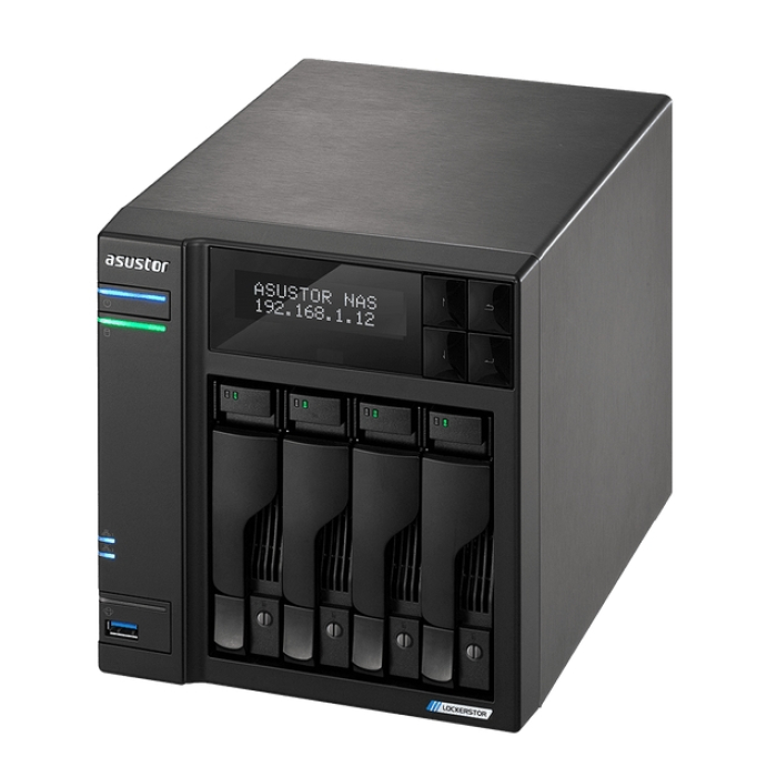 Asustor Lockerstore 4 AS6604T, 4-Bay NAS, Intel Apollo Lake Quad-Core J4125 up to 2.7GHz, 4 GB SO-DIMM DDR4,M.2 Slots (2280 NVMe SSD) x2, GbE x 2, USB 3.2 x 3, HDMI 2.0, WOW (Wake on WAN), WOL, System Sleep Mode, AES-NI hardware encryption (тъмнейл - 3)