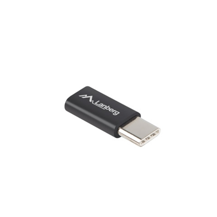 Lanberg adapter USB type-c (m) -> micro-b (f) 2.0, black (тъмнейл - 1)