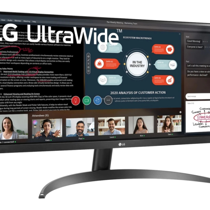 LG 29WP500-B, 29" UltraWide AG, IPS Panel, 21:9, 5ms, CR 1000:1, 250 cd/m2, 21:9, 2560x1080, HDR 10, sRGB 99% , sRGB 90% (CIE1931), Radeon FreeSync, Reader Mode, 75Hz, HDMI, Tilt, Headphone Out, Black (тъмнейл - 2)