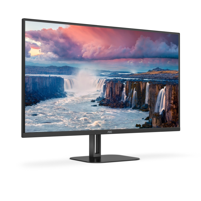 AOC Q32V5CE/BK, 31.5" VA WLED, 2560x1440@75Hz, 4ms GtG, 1ms MPRT, 300cd m/2, 3000:1, 20M:1 DCR, Adaptive Sync, FlickerFree, Low Blue Light, 5Wx2, Tilt, HDMI, DP, USB hub (тъмнейл - 2)