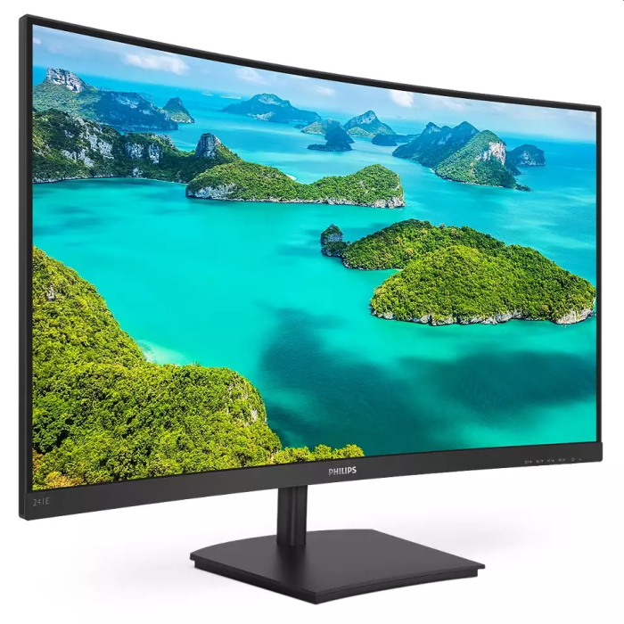 Philips 241E1SCA, 23.6" Curved 1500R VA WLED, 1920x1080@75Hz, 4ms GTG, 250cd/m2, 3000:1, Mega Infinity DCR, FreeSync/Adaptive Sync, FlickerFree, Low Blue Mode, 3Wx2, Tilt, D-SUB, HDMI (тъмнейл - 1)