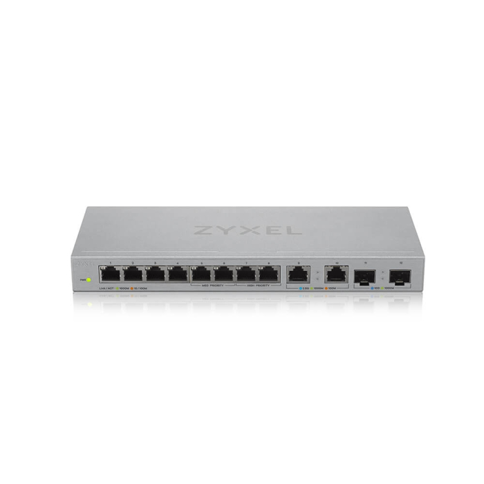 ZyXEL XGS1010-12 v2, 12-Port Gigabit Unmanaged Switch with 8-Port 1G + 2-Port 2.5G + 2-Port SFP+