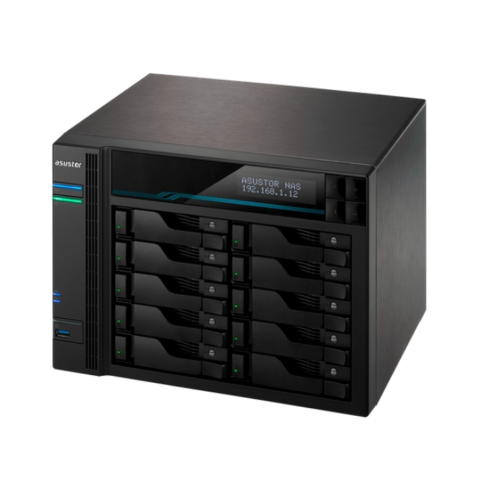 Asustor Lockerstore Pro 10 AS7110T,10 Bay NAS, Intel Xeon Quad-Core E-2224 3.4GHz (up to 4.6GHz) , 8GB DDR4 ECC SODIMM, 2.5GbE x3, 10GbE x1, M.2 Drive Slots x 2, USB 3.2Gen2 x2, USB 3.2Gen1 x1, WOW (Wake on WAN), WOL, System Sleep Mode, AES-NI hardware e (тъмнейл - 4)