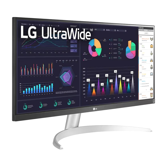 LG 29WQ600-W, 29" UltraWide Full HD, IPS Panel, 1ms MBR, 1000:1, 250 cd/m2, 21:9, 2560 x 1080, HDR 10, sRGB 99%, FreeSync, 100Hz, USB Type-C, Speacers, HDMI, DP, Tilt, Headphone Out, Black (тъмнейл - 3)