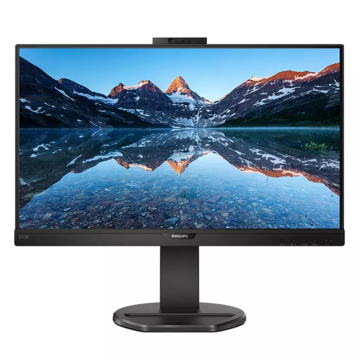 Philips 243B9H, 23.8" IPS WLED, 1920x1080@75Hz, 4ms GtG, 250cd/m2, 1000:1, DCR 50M:1, Adaptive Sync, FlickerFree, Low Blue Mode, 2Wx2, 2.0MP FHD Cam with mic, Tilt, Height Adjust, Pivot, Swivel, D-SUB, HDMI, DP, USB hub на супер цена